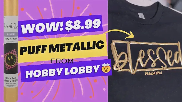 Metallic  Puff HTV. Easy How to use Hobby Lobby Vinyl . #puffhtv